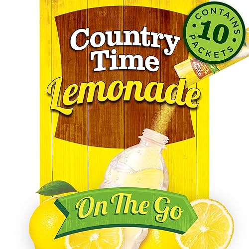 Country Time Lemonade Naturally Flavored with other natural flavor On-The-Go Powdered Drink Mix, 60 ct Packs, 6 Boxes, 10 ct Packets