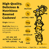 Nuts.com - Roasted Cashews (Lightly Salted) - Creamy & Savory Flavor, Healthy Snack for Adults & Kids, Good Source of Protein, Fiber, Calcium, Iron