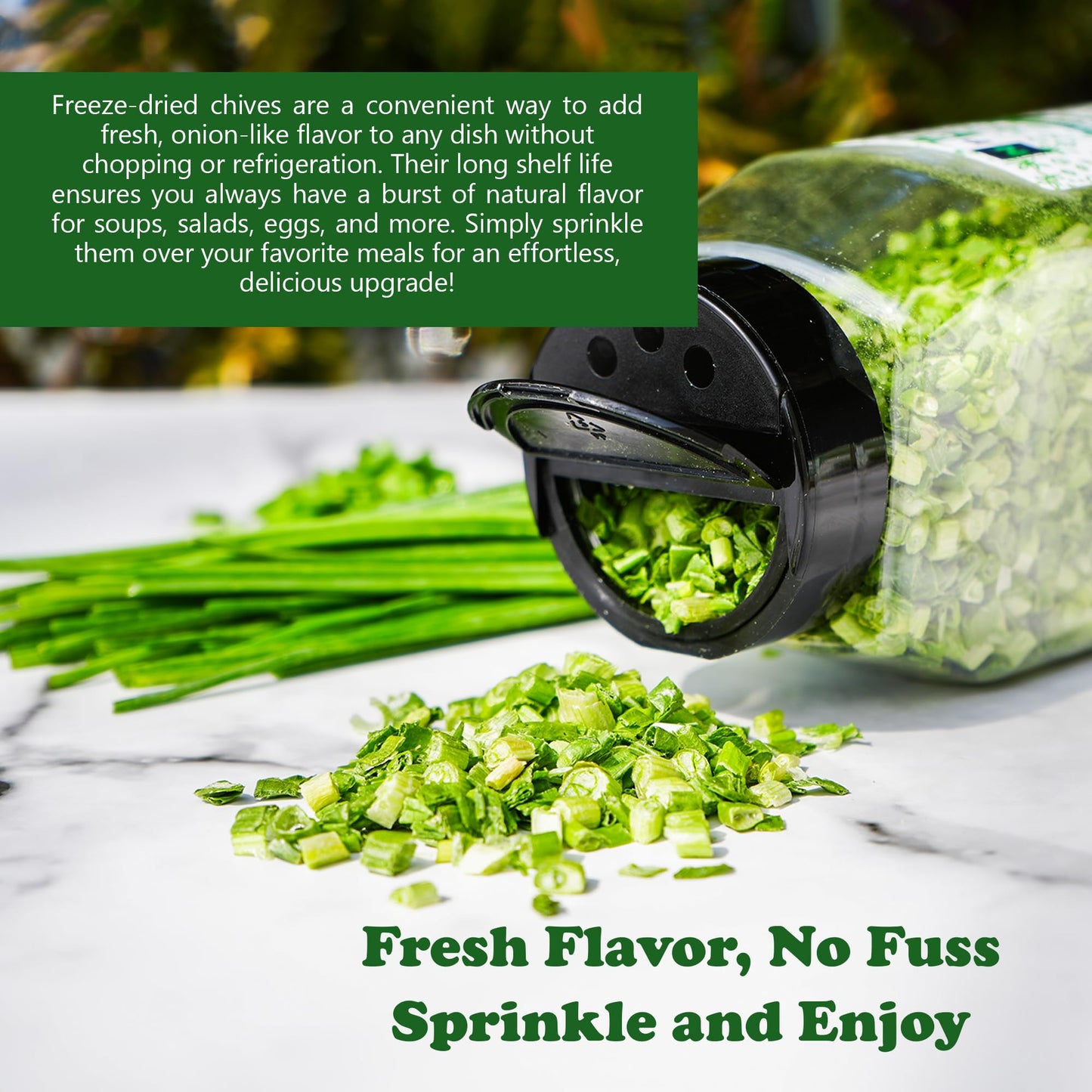 NPG Freeze-Dried Chives 2 Oz, Dehydrated Chopped Chives, Mild Onion Herb for Cooking, Soup, Ramen, Stir Fry & Garnish, Non-GMO, Gluten-Free Seasoning
