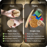 LoofaGO (10-Pack) Natural Loofah Sponges - 100% Biodegradable, Compostable & Plastic-Free, Non-Scratch Scrubbers for Kitchen, Dishes & Bath