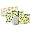 Smart Design Heavy Duty Scrub Sponge with Bamboo Odorless Rayon Fiber - Set of 9 - Ultra Absorbent - Soft & Metallic Scrub - Cleaning Dishes & Hard