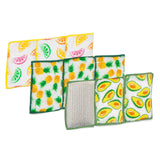 Smart Design Heavy Duty Scrub Sponge with Bamboo Odorless Rayon Fiber - Set of 9 - Ultra Absorbent - Soft & Metallic Scrub - Cleaning Dishes & Hard