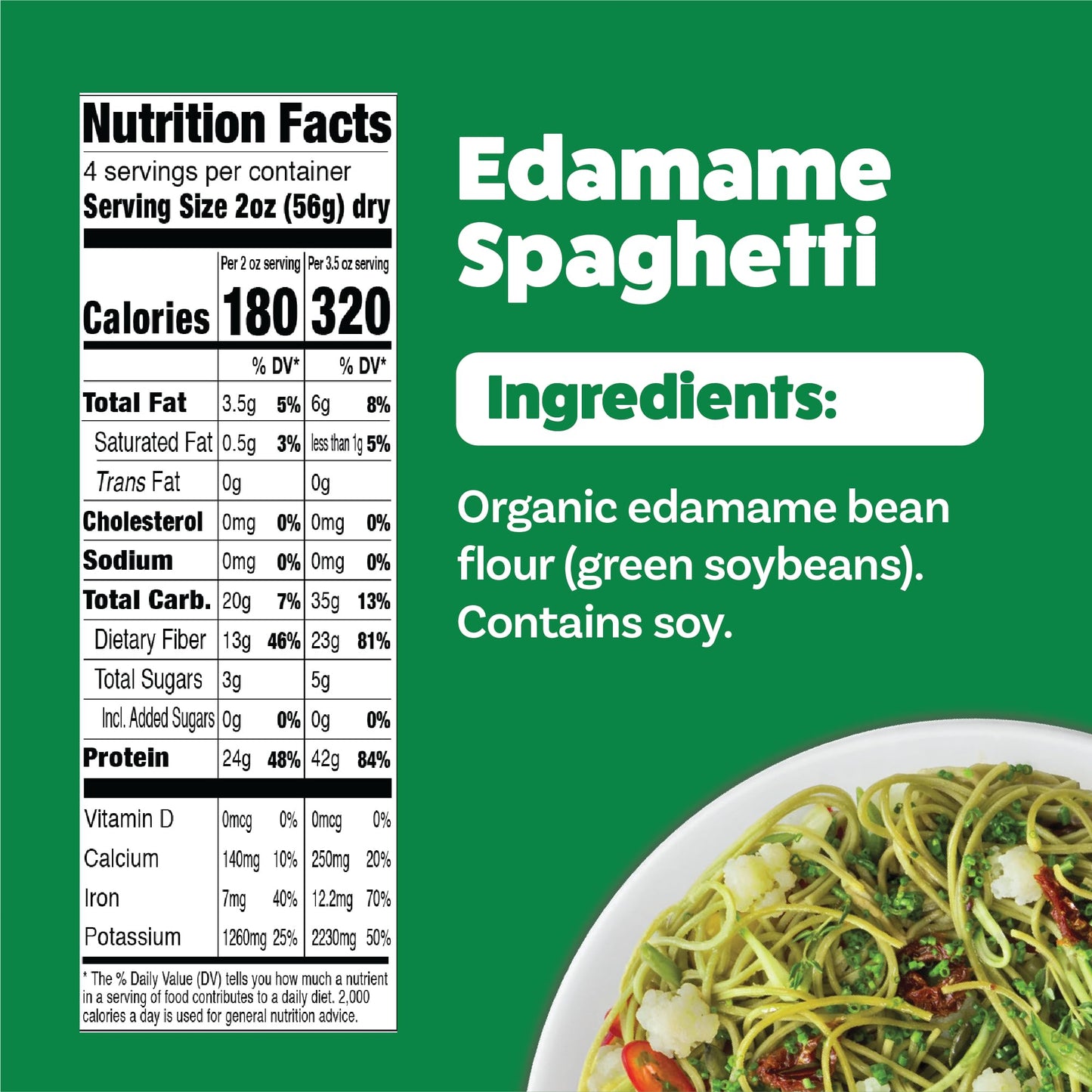 Explore Cuisine Organic Edamame Spaghetti - 2.2 lbs - Low-Carb, Keto-Friendly Pasta - High in Plant-Based Protein & Fiber - Non-GMO, Gluten Free