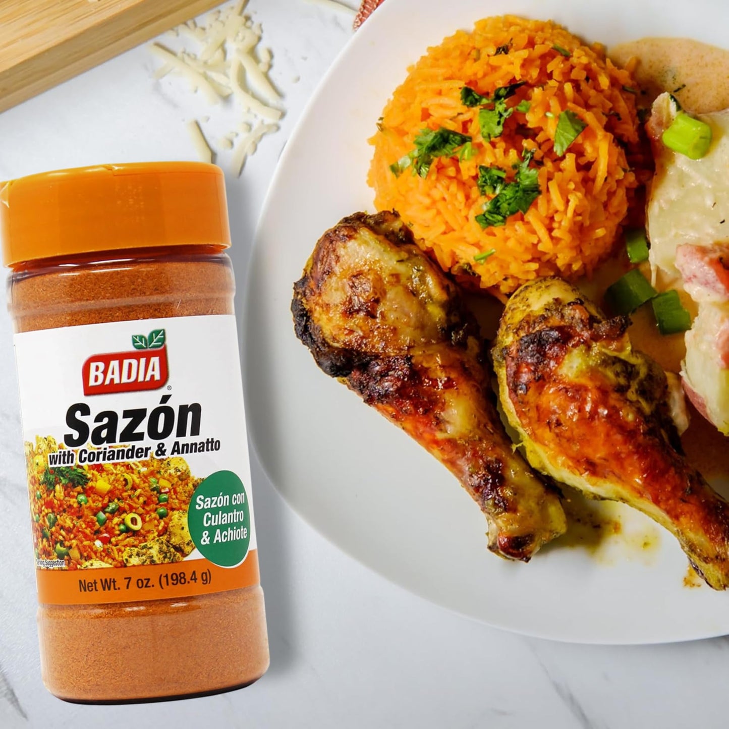Badia Sazon with Coriander & Annatto Seasoning, 7 oz - Perfect Blend, Authentic Latin Flavor