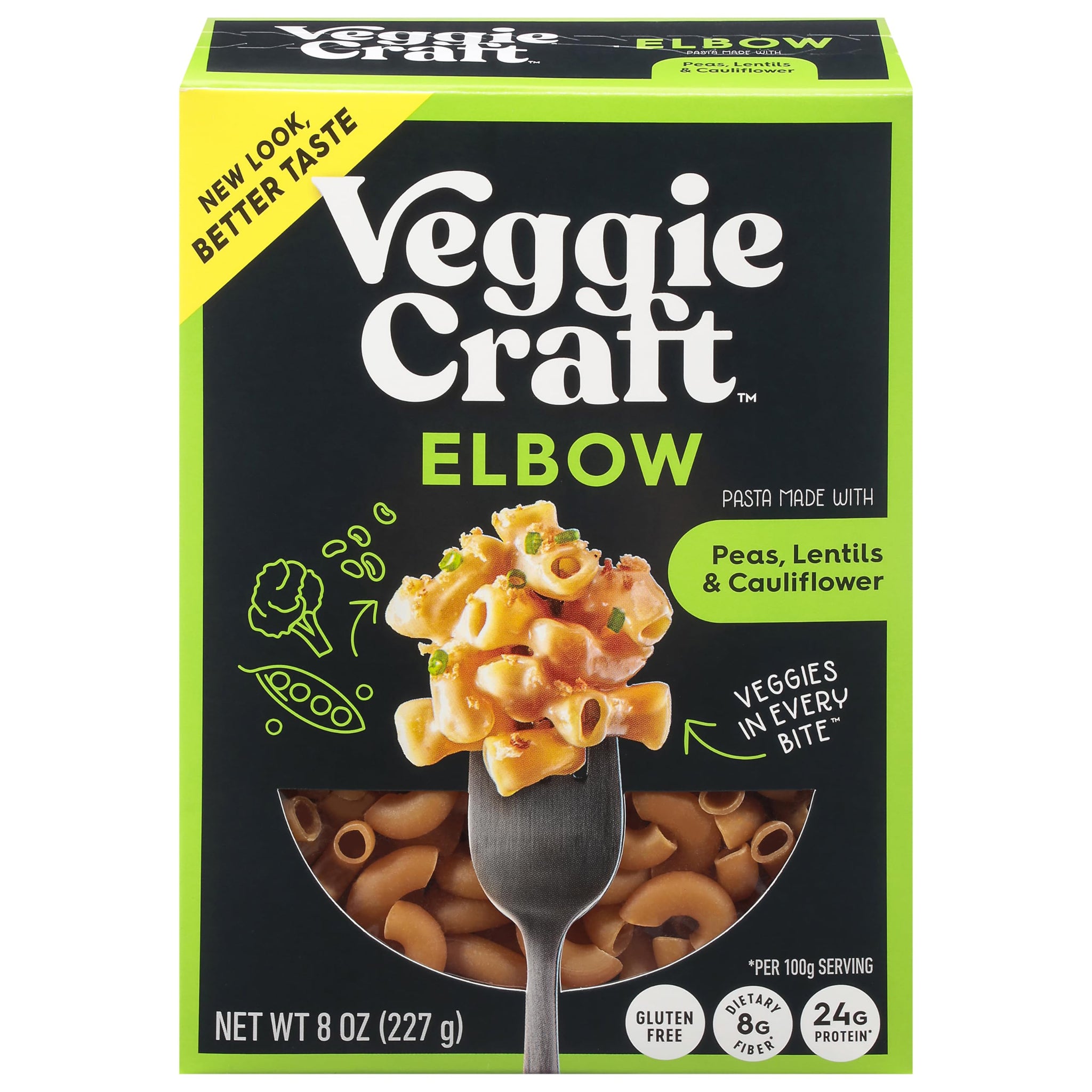 Veggiecraft Farms Elbow Pasta - NEW IMPROVED RECIPE - Protein Cauliflower Pasta with Lentils and Peas, High Protein Macaroni Noodles, Low-Carb