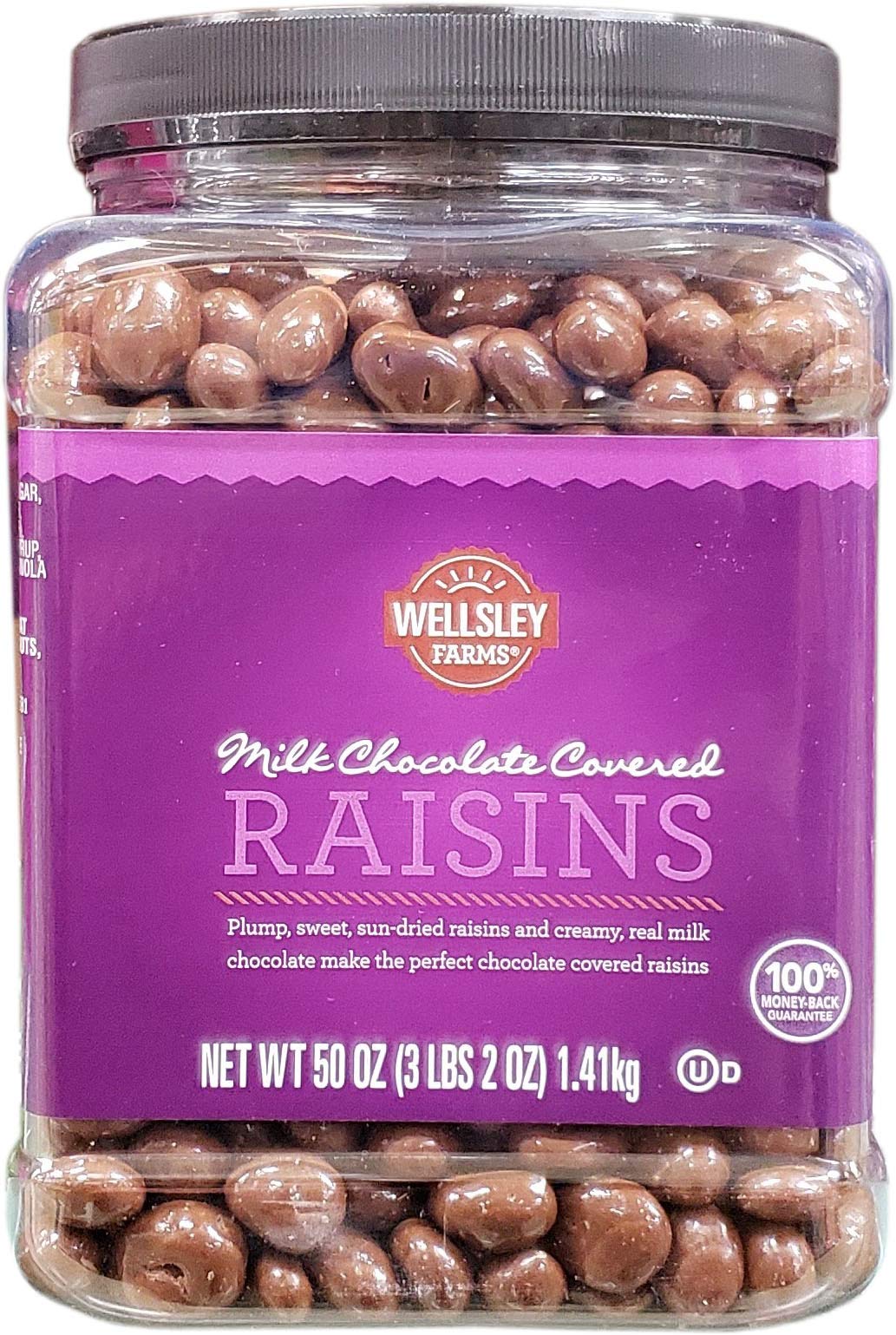 Wellsley Farms Milk Chocolate Covered Raisins, 3 lbs 2 oz - Creamy Milk Chocolate & Sweet Sun-Dried Raisins, Kosher & Gluten-Free