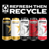 Rockstar Energy Drink with Caffeine Taurine and Electrolytes, Recovery Lemonade, 16oz (12 Pack) (Packaging May Vary)