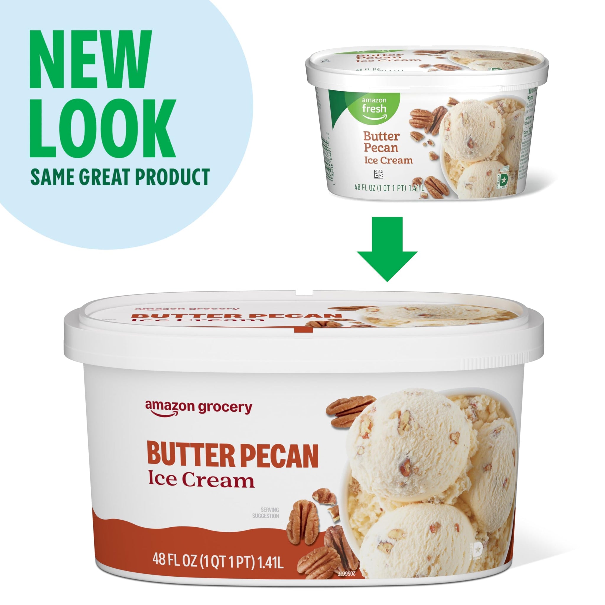 Amazon Grocery, Butter Pecan Ice Cream, 48 Fl Oz
