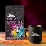 Java Factory Hello Darkness Flavored Ground Coffee Bag - Extra Bold Dark Roast Brew, Made with 100% Arabica Beans, 10 Oz