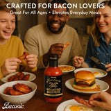 Baconic Bacon Infused Hot Sauce with Real Bacon Bits - Spicy, Zero Sugar, Keto-Friendly, No Seed Oils - Bold Flavor in 12oz Glass Bottle - Perfect