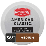 Community Coffee American Classic 36 Count Coffee Pods, Medium Roast, Compatible with Keurig 2.0 K-cup Brewers, 12 Count (Pack of 3)
