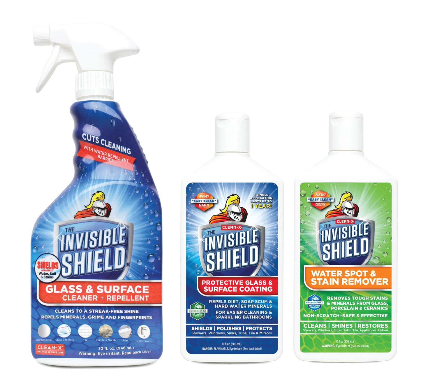 Invisible Shield Glass Essentials Shower Door Protectant and Water Spot Remover Kit 32 oz