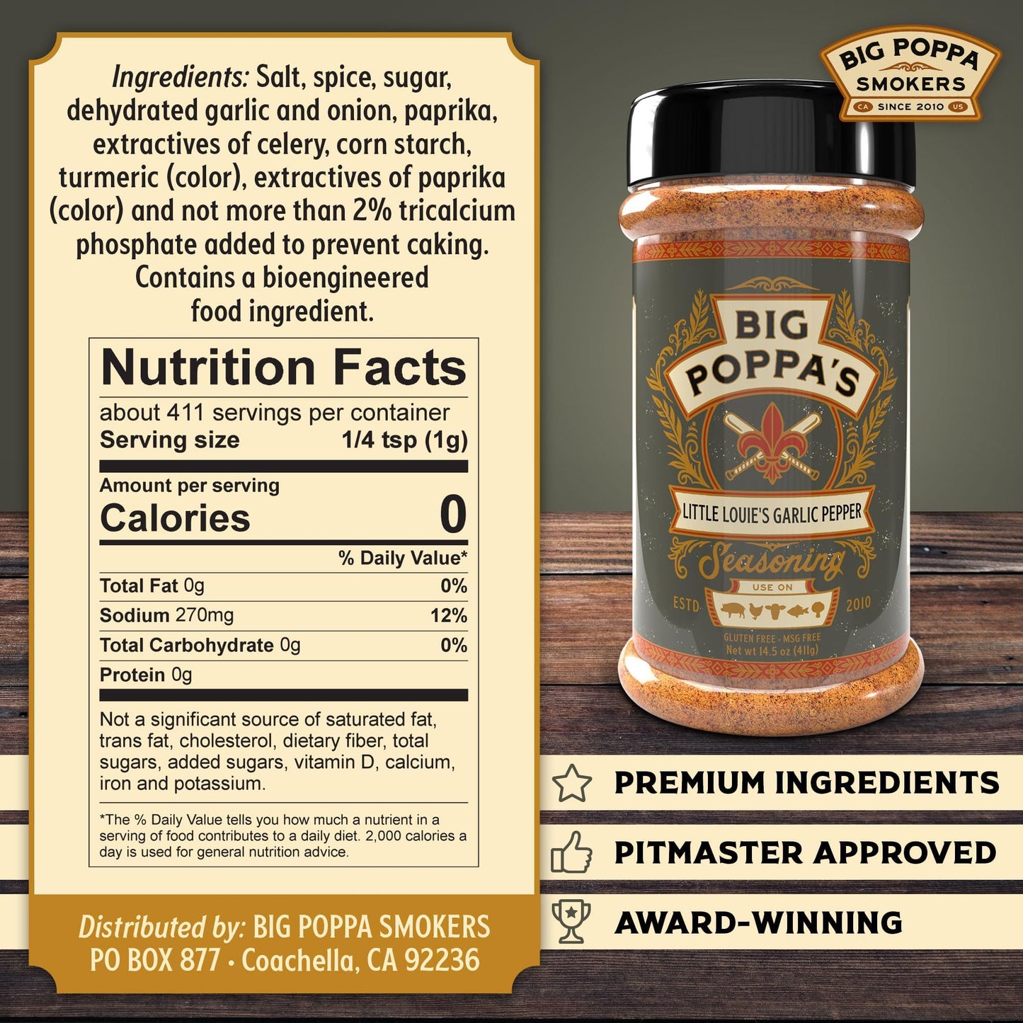 Big Poppa's Fish & Seafood Seasoning Bundle - Desert Gold, Little Louie’s & Jalapeño Lime | Fish & Shrimp Rubs