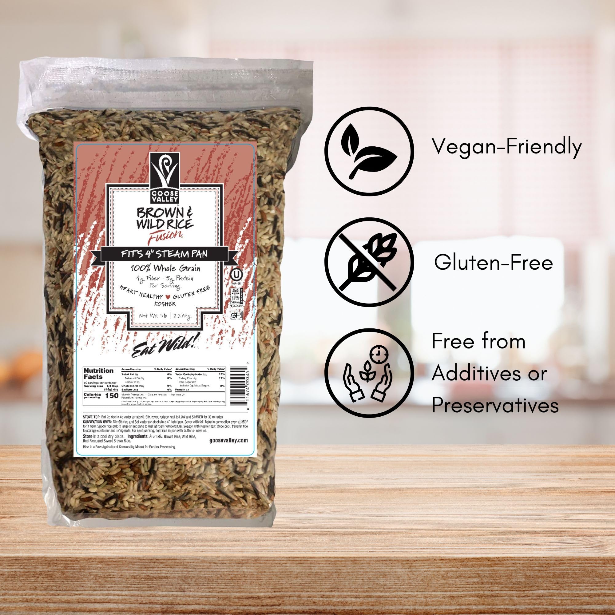 Goose Valley Brown & Wild Rice Fusion, 5 lb, 2.27 kg (Pack of 2)