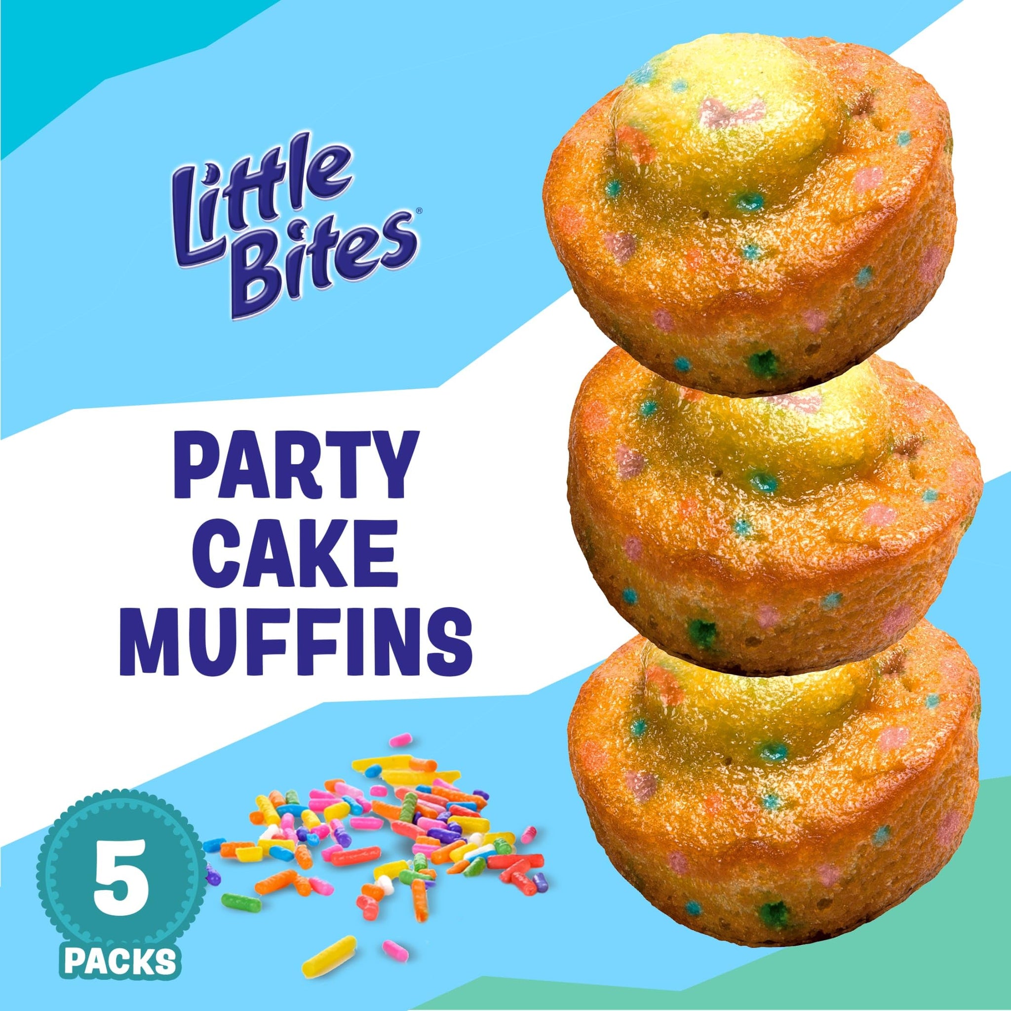 Little Bites Party Cake Muffins, 5 individual packs, (1.5 oz each), Cake and Sprinkles Mini Muffins, 7.5 oz Multipack