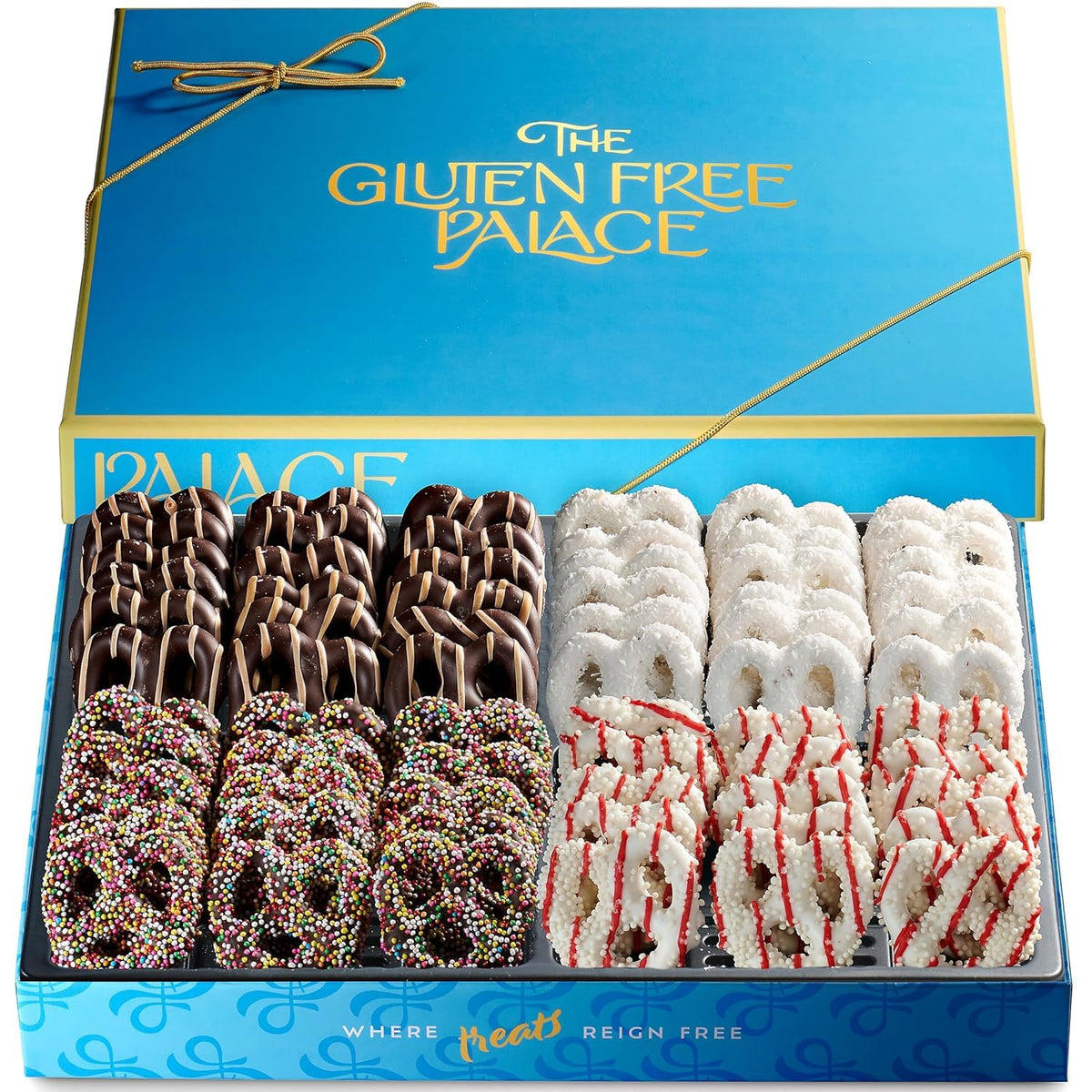 Gluten Free Palace Assorted Chocolate Covered Pretzels Gift Box (4 Flavors)