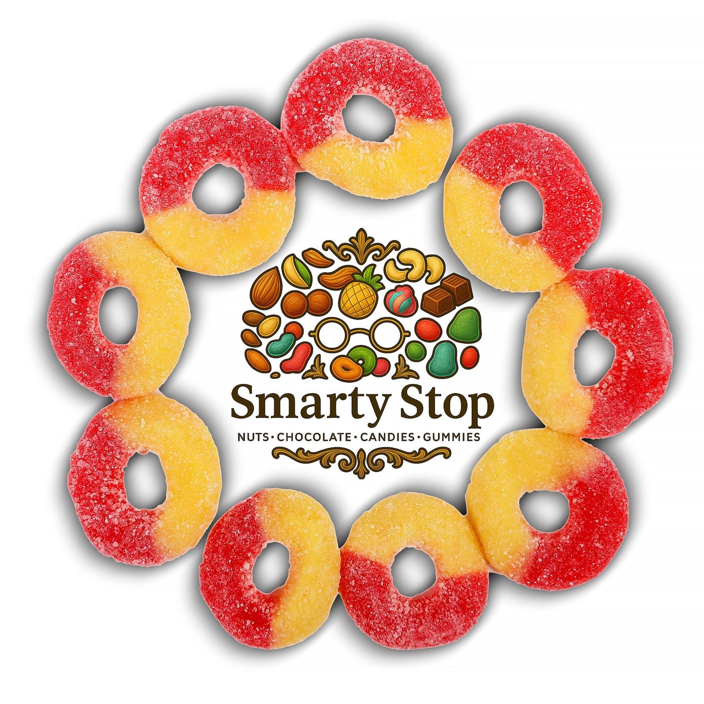 Smarty Stop Peach Gummy Ring Candy (4.5 LB)