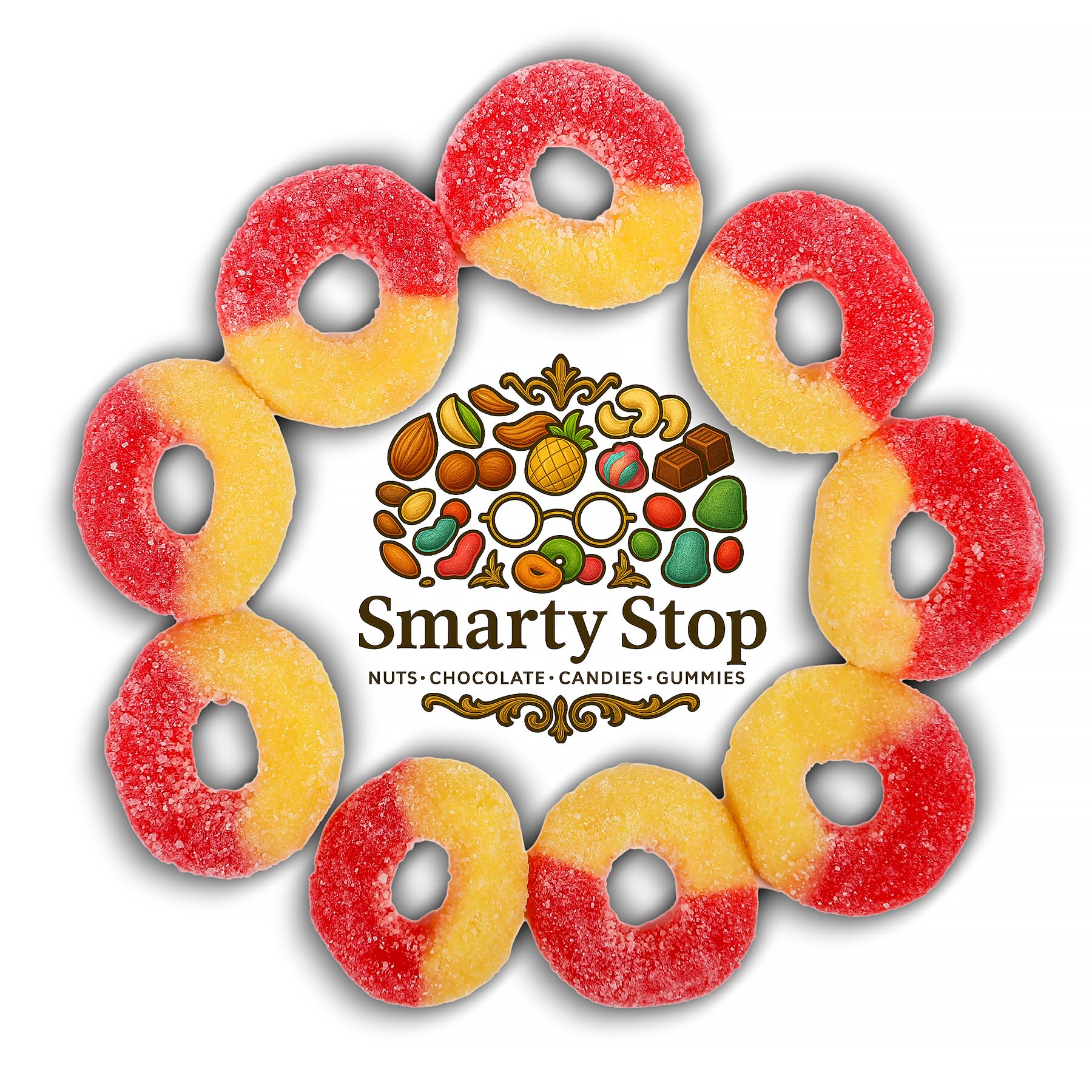Smarty Stop Peach Gummy Ring Candy (4.5 LB)