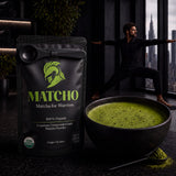 Matcho | Premium Matcha - Organic First Harvest Ceremonial Grade Matcha Green Tea Powder from Uji, Kyoto (30g/1.06oz)