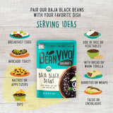 BeanVIVO (Pack of 3) Organics 14g Plant based Protein Baja Black Beans - Good Source of Fiber - Nutritious & Microwave Meals - Gluten-Free Plant Food