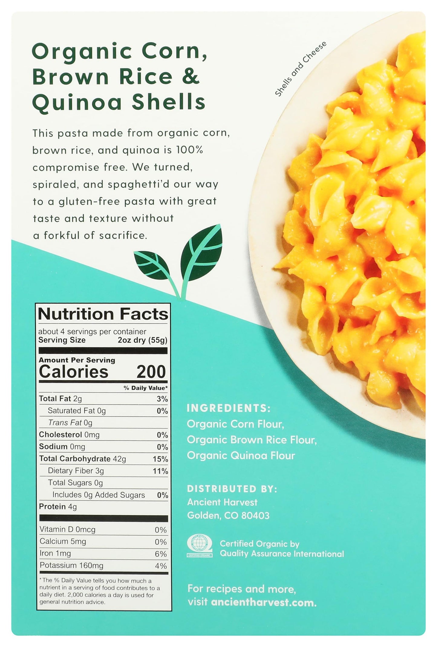 Ancient Harvest, Quinoa Shells, 8 oz