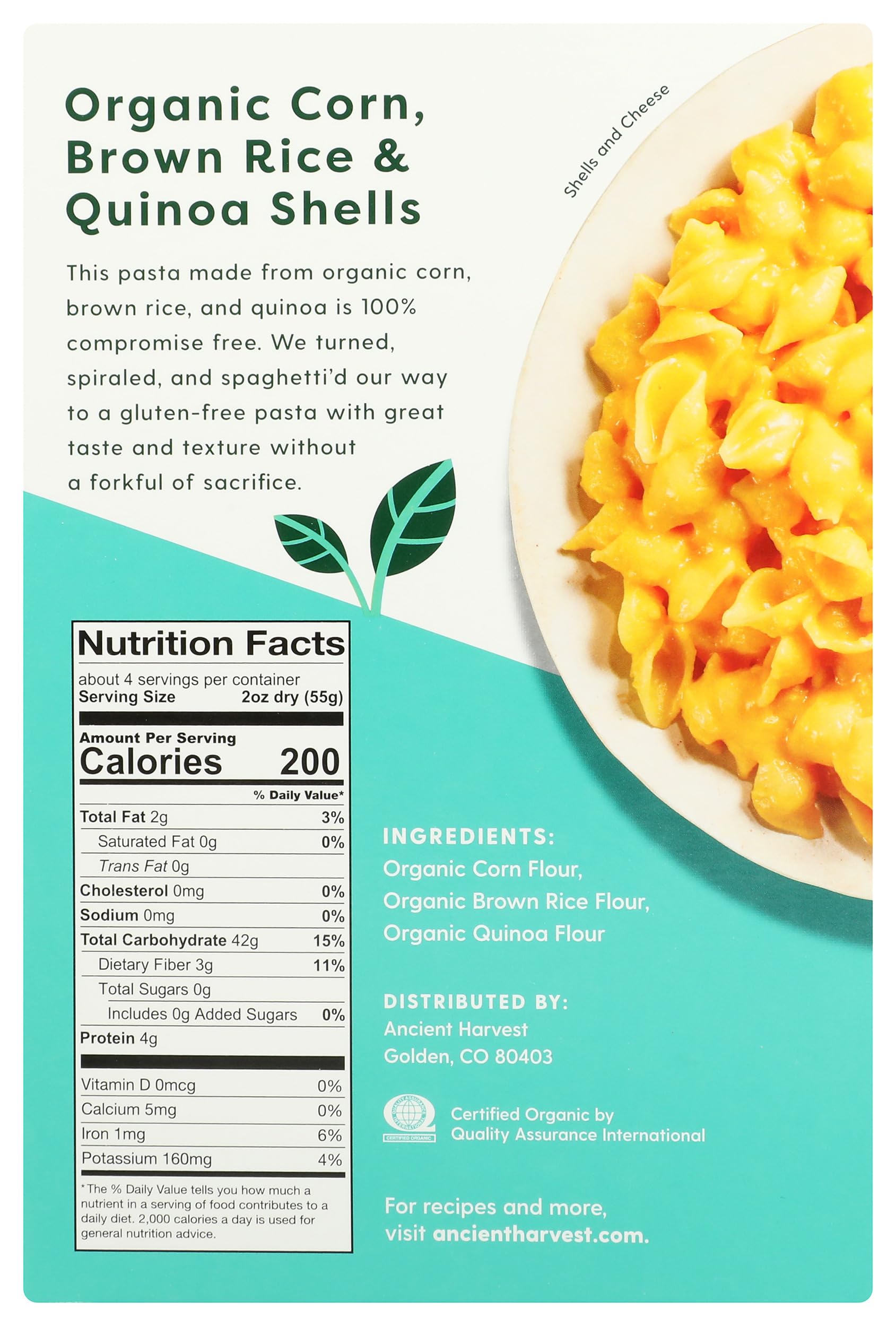 Ancient Harvest, Quinoa Shells, 8 oz