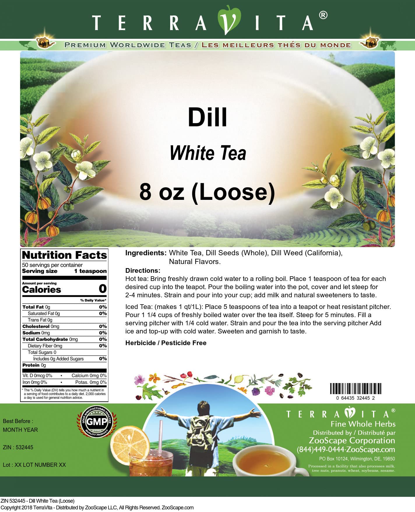 Dill White Tea (Loose) (8 oz, ZIN: 532445)
