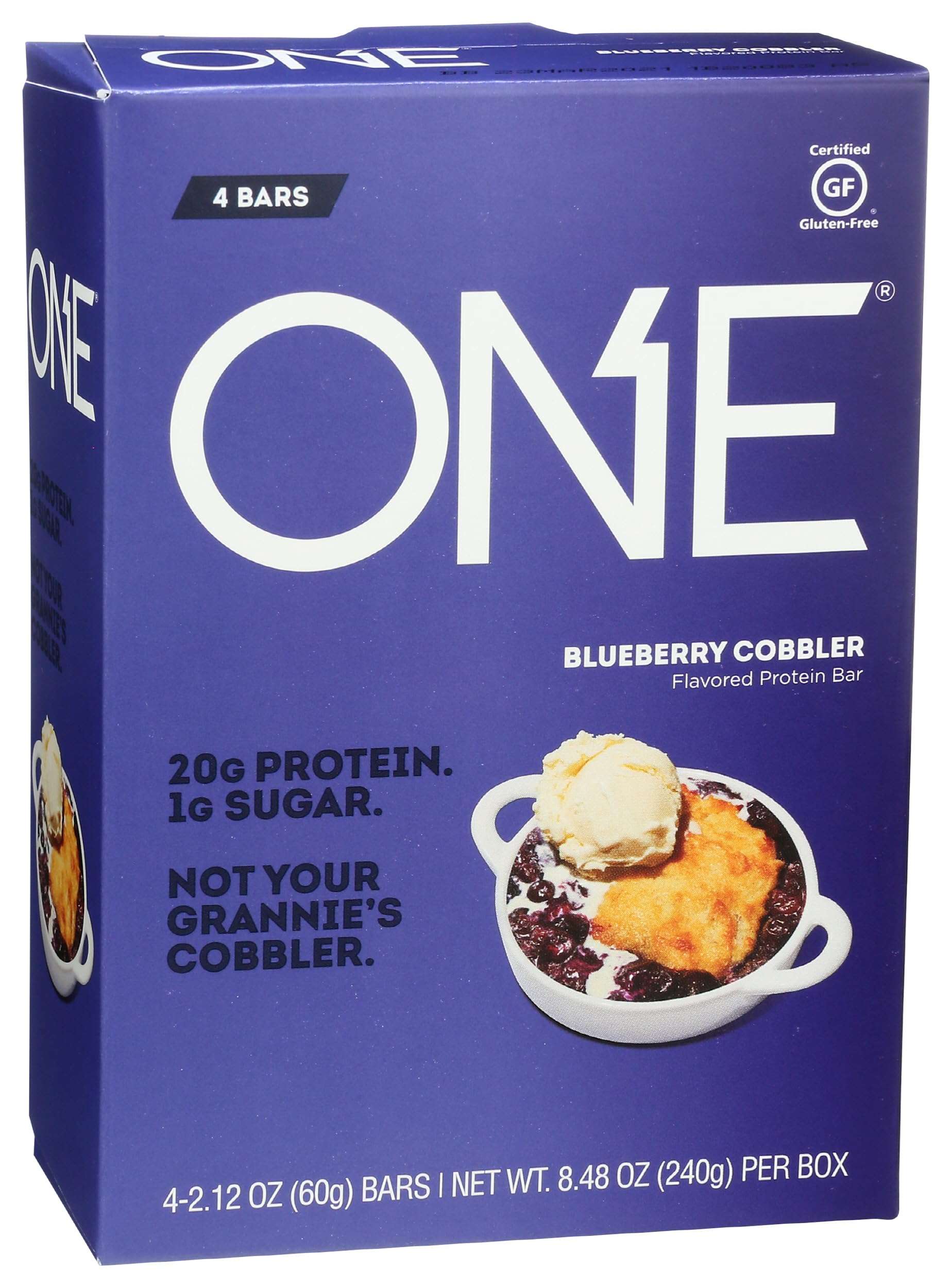 One Protein Bar, Blueberry Cobbler, 20g Protein, Gluten Free, 8.48 Ounce (Pack of 6)