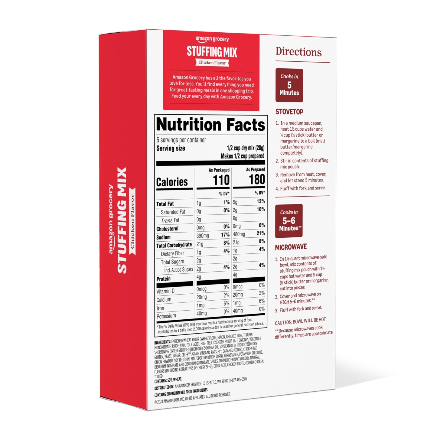 Amazon Grocery, Chicken Flavor Stuffing Mix, 6 Oz