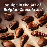 Belgian Dark Chocolate Gift Box, 7.94 oz, 20 pc Gourmet Hazelnut Praliné Seashells by GuyLian, 72% Cocoa Intense Dark Chocolate Candy for Women