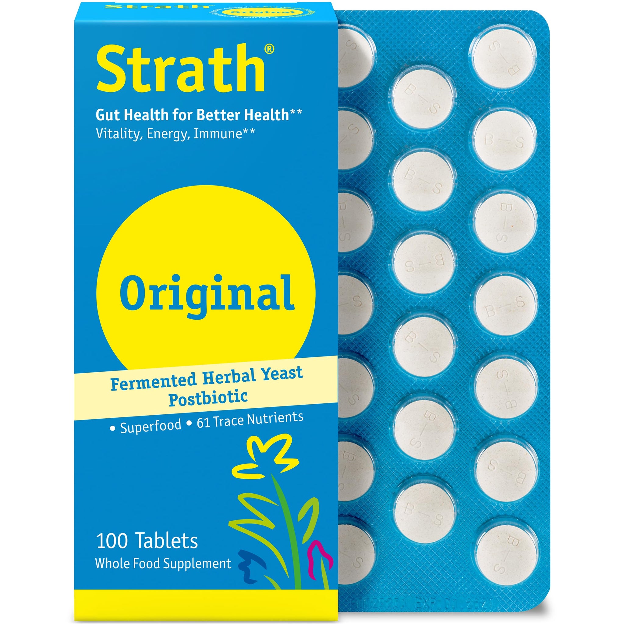 Bio-Strath Nutritional Yeast Tablets | Fermented Herbal Yeast Postbiotic | Prebiotic & Gut Health Support | Digestive Wellness & Nutrient Absorption |