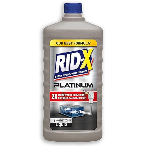 RID-X Septic Tank Treatment Platinum Liquid - 3 Month Supply - Our Best Formula with x2 More Waste Reduction