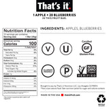 That's it. Apple + Blueberry 100% Natural Real Fruit Bar, Best High Fiber Vegan, Gluten Free Healthy Snack, Paleo for Children & Adults, Non GMO No