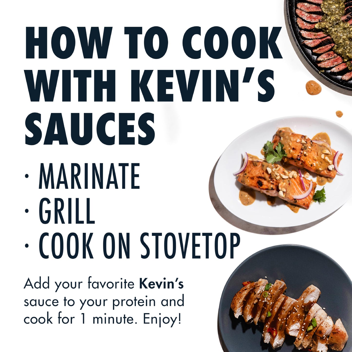 Kevin's Natural Foods Paleo Simmer Sauce Variety Pack - Stir-Fry Sauce, Gluten Free, No Preservatives, Non-GMO - 3 Pack (Teriyaki/Thai Coconut/Korean