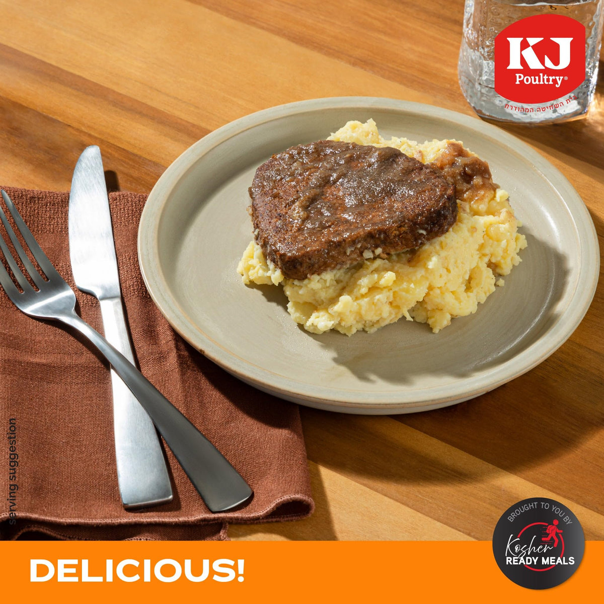 KJ Poultry Kosher Ready Meals - Meatloaf & Mashed Potato, MRE Meals Ready to Eat (1 Pack) Prepared Entree Fully Cooked, Shelf Stable Microwave Dinner