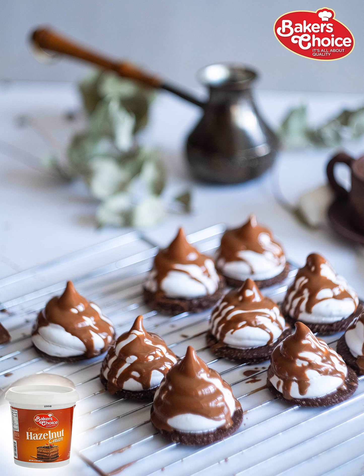 Hazelnut Spread Pastry Filling, 14 oz. - Hazelnut Cream - Cake Filling, Donut and Dessert Topping and Spread - Baking Ingredient For Cakes, Ice Cream