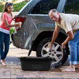 Taysisiter 18 Quart Plastic Rectangular Dish Pan, Black Washing Basin, 2 Packs