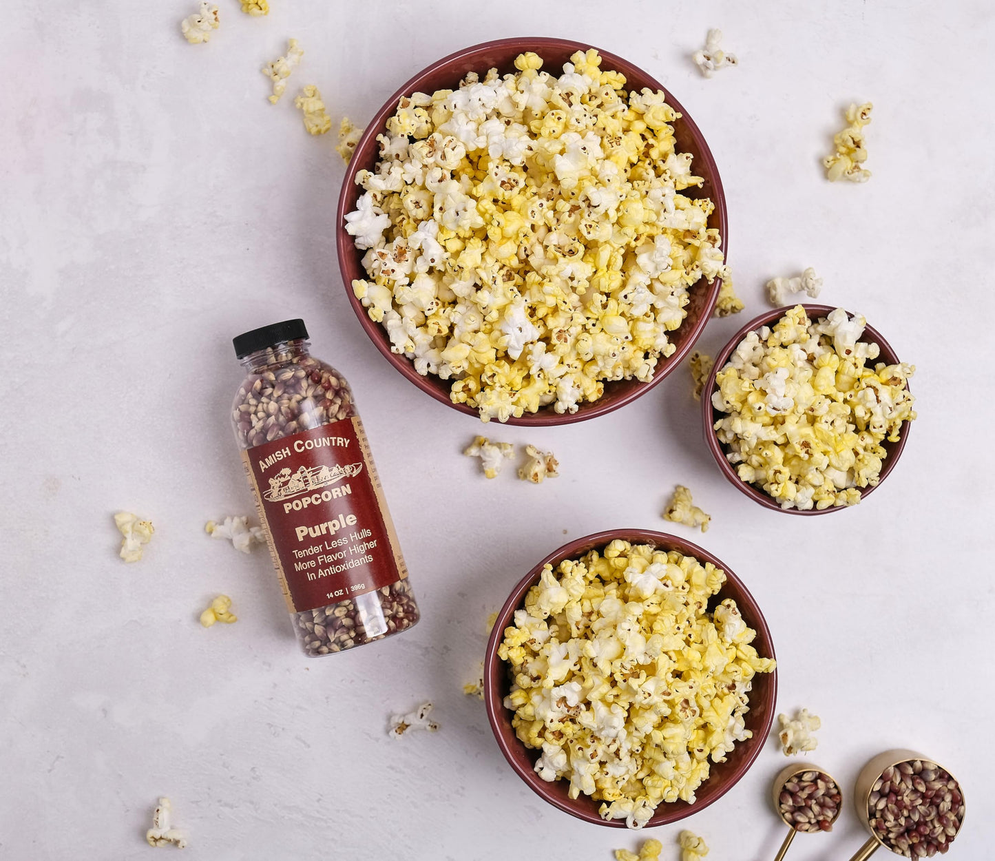 Amish Country Popcorn | 14 oz Bottle | Purple Popcorn Kernels | Old Fashioned, Non-GMO and Gluten Free (14 oz Bottle)