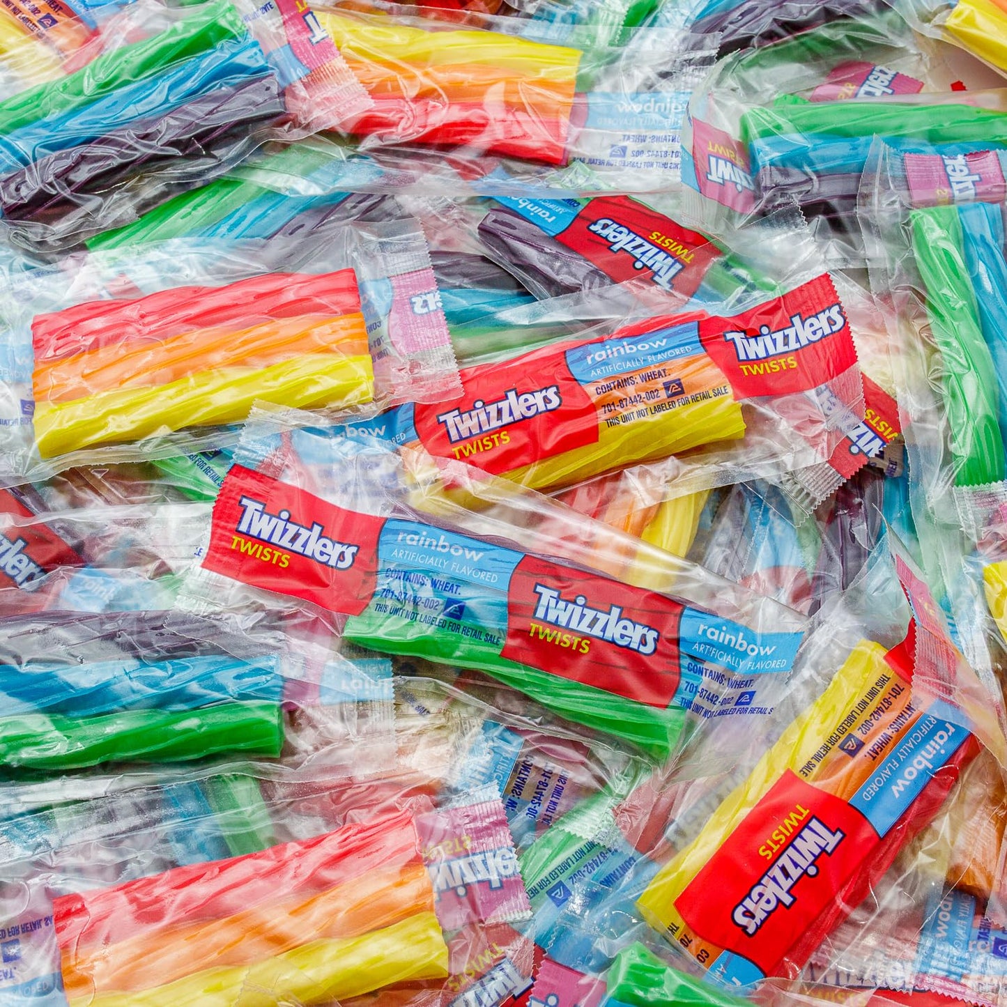 Twizzlers Rainbow Chewy Candy 2 lb - Licorice Style Twists, Assorted Fruit Flavored (Orange, Strawberry, Lemonade, Blue Raspberry, Watermelon, Grape)