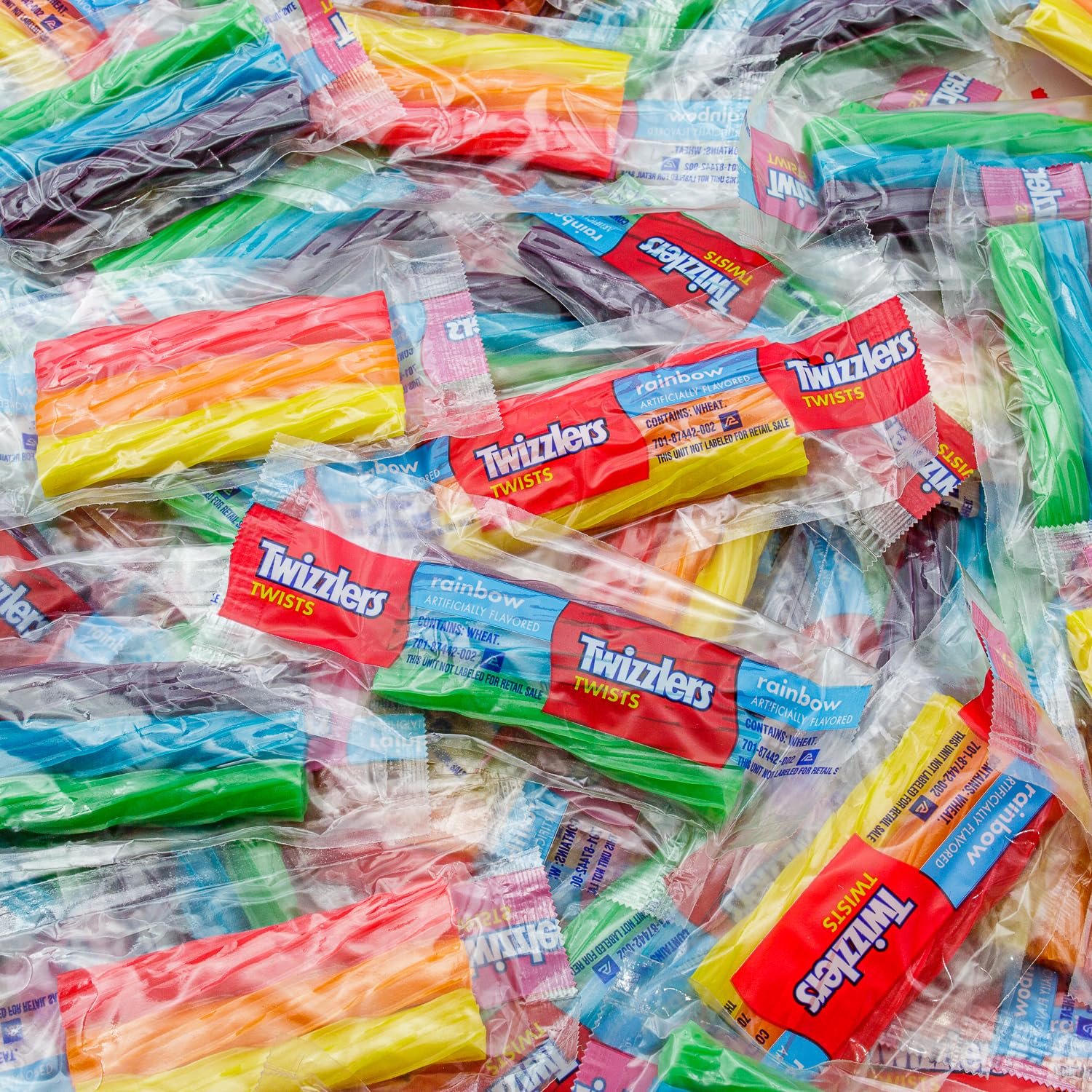 Twizzlers Rainbow Chewy Candy 2 lb - Licorice Style Twists, Assorted Fruit Flavored (Orange, Strawberry, Lemonade, Blue Raspberry, Watermelon, Grape)