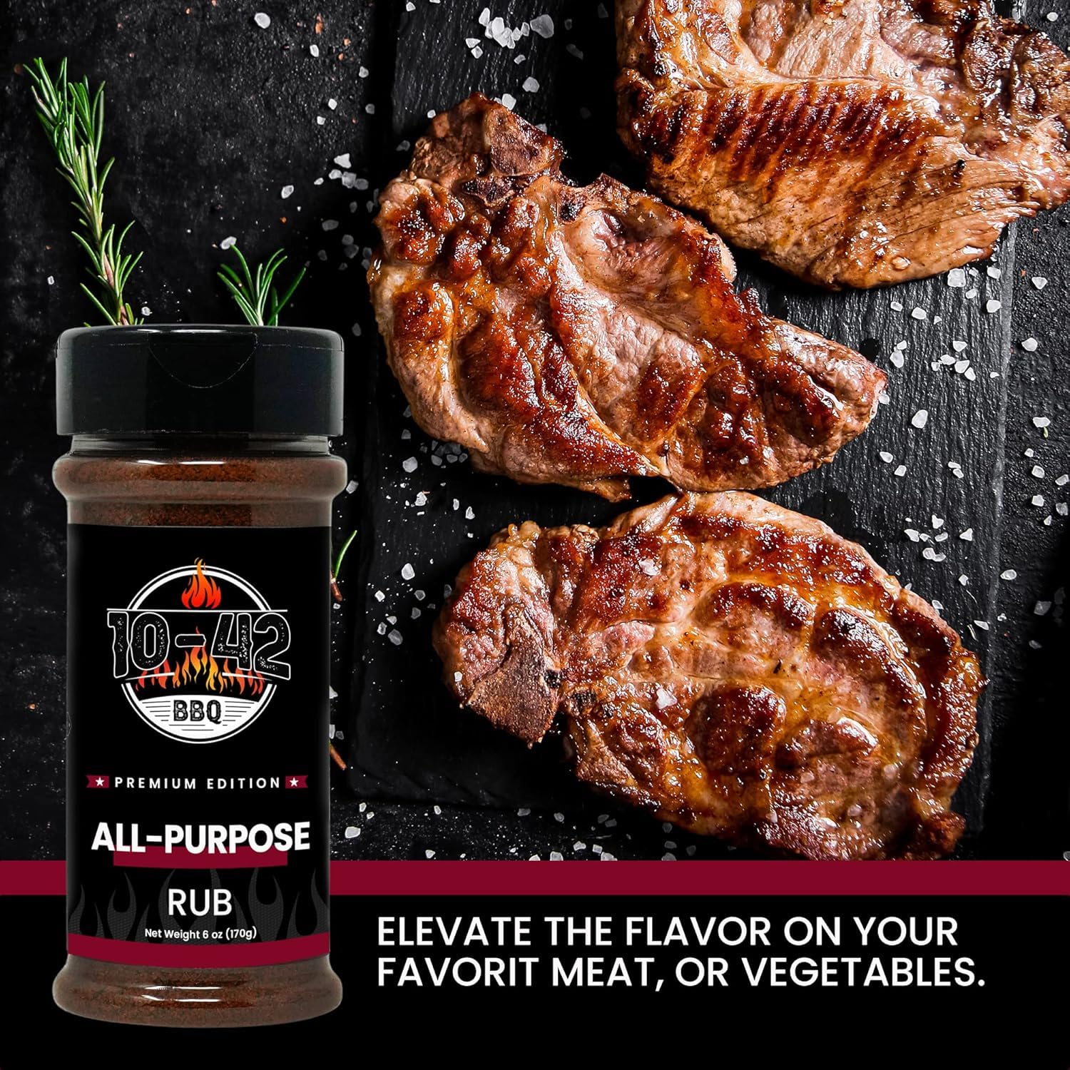 10-42 All-Purpose BBQ Rub Seasoning NO MSG, 0 Calorie | Premium Edition, All Natural Dry Meat Rubs for Chicken, Turkey, Pork, Beef, Steak, Ribs