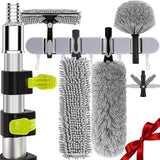 ?Upgrade Anti Rotation ? 24ft High Reach Duster Kit,5-18ft Lightweight Aluminum Alloy Extension Rod,7-Piece Set,210° Steering Head Clean Various