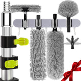?Upgrade Anti Rotation ? 24ft High Reach Duster Kit,5-18ft Lightweight Aluminum Alloy Extension Rod,7-Piece Set,210° Steering Head Clean Various