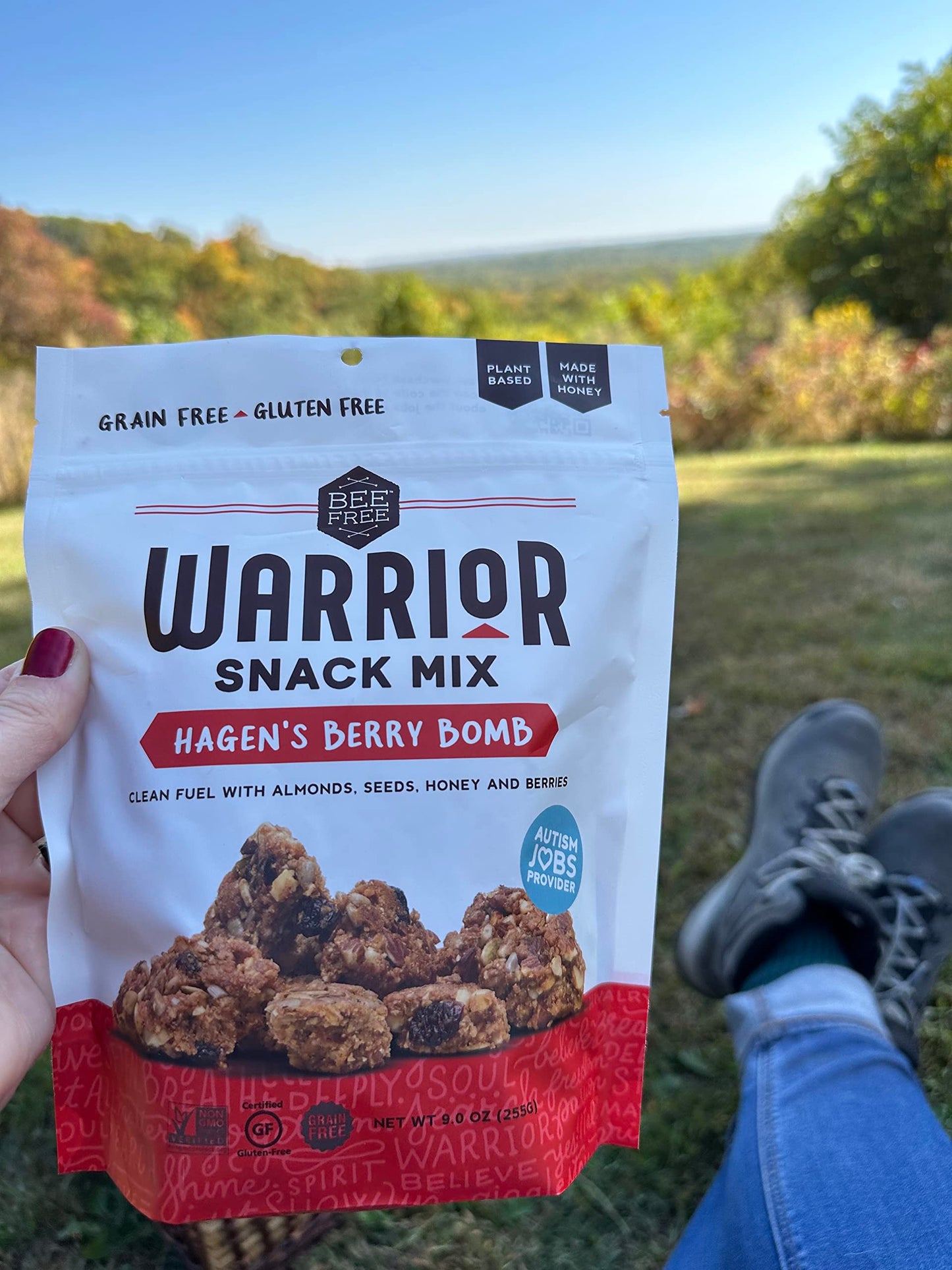 BeeFree Warrior Mix Gluten Free Granola - Chunky Granola Bites | Paleo, Low Carb, Grain Free, Preservative Free, Oat Free | Low Calorie Snacks |