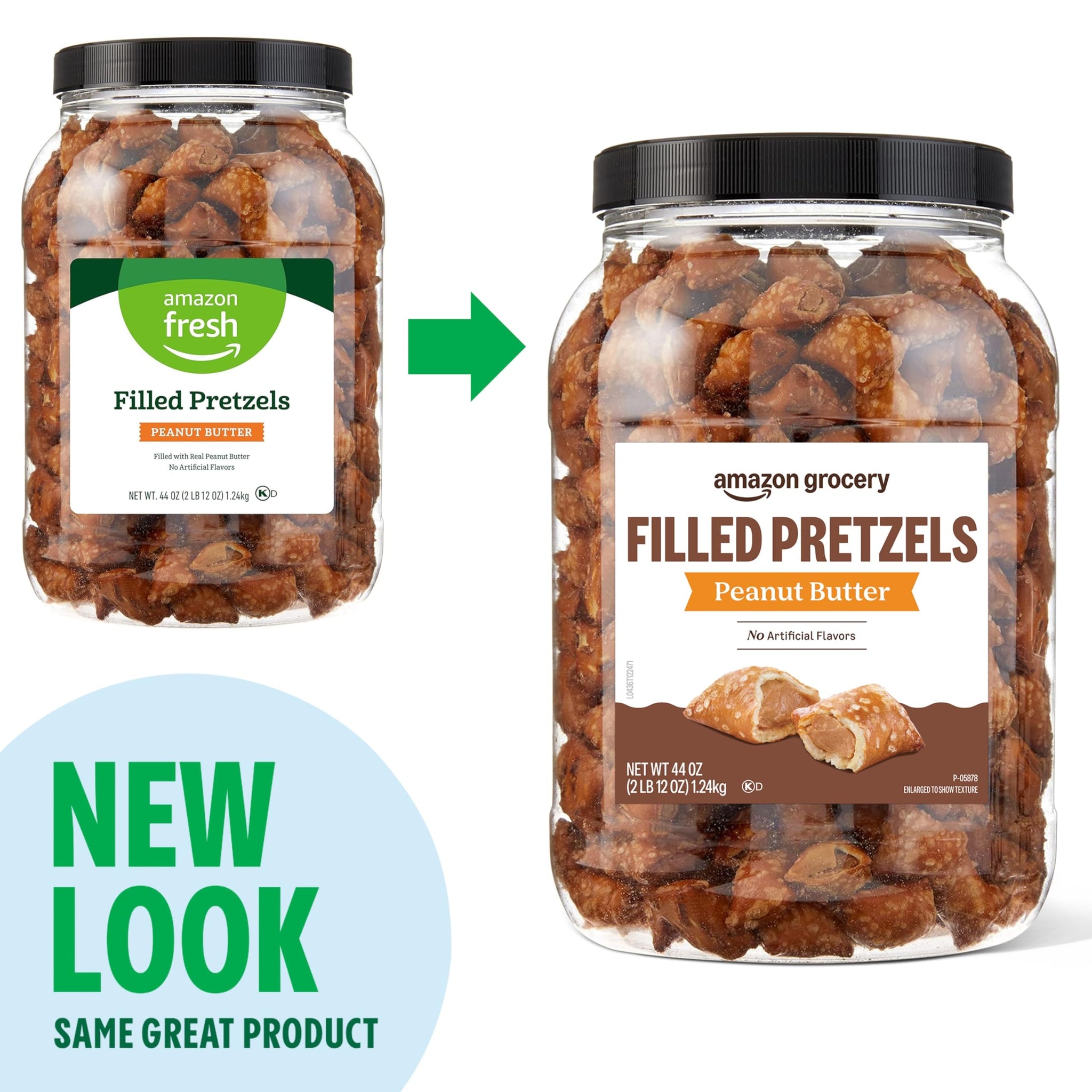 Amazon Grocery, Peanut Butter Filled Pretzels, 44 Oz