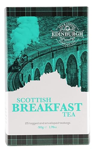 Edinburgh Tea & Coffee Company Scottish Breakfast Tea - 25 Count (Envelope/Tagged), 1.76 Ounce