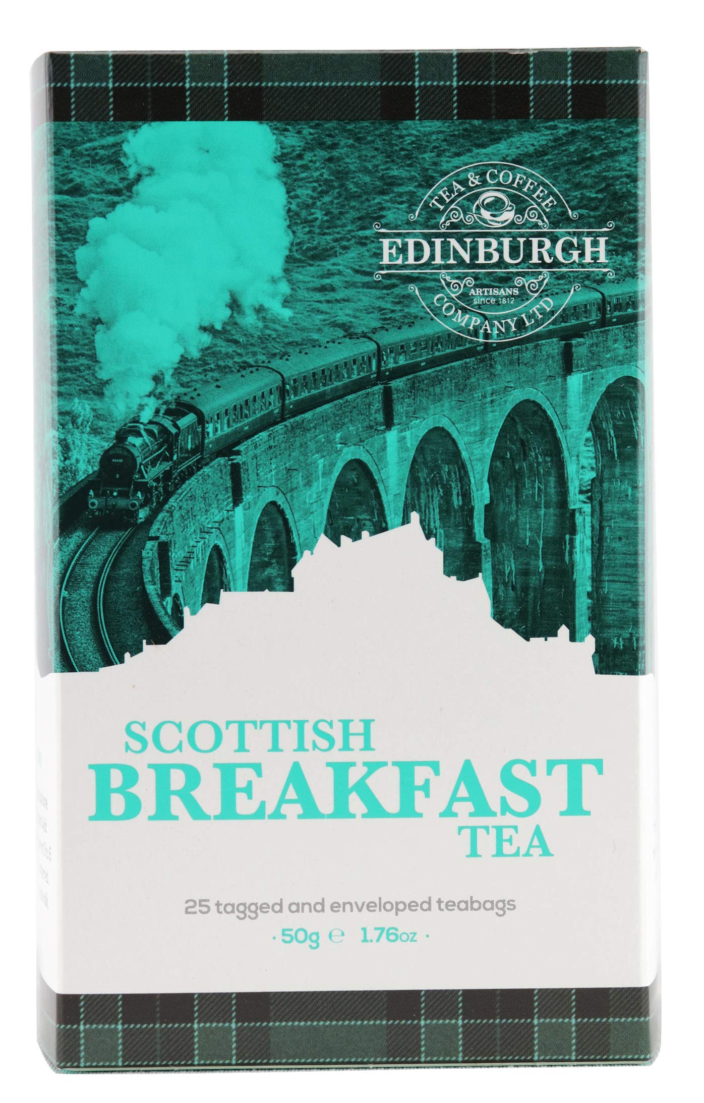Edinburgh Tea & Coffee Company Scottish Breakfast Tea - 25 Count (Envelope/Tagged), 1.76 Ounce