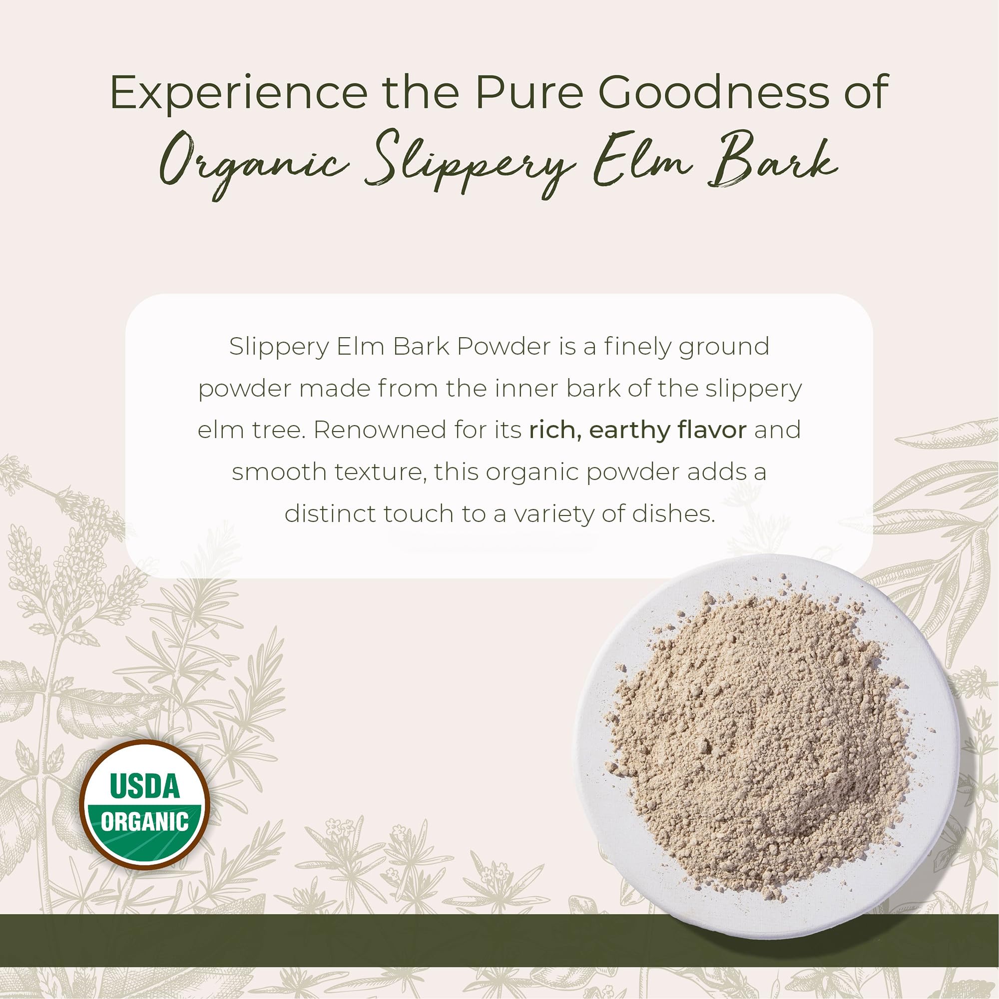 Starwest Botanicals Organic Slippery Elm Bark Powder - Traditional Herb for Tea & Recipes, Enjoy with Milk & Sweetener, Certified Kosher, Non-GMO - 4