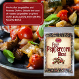 Spicy World Four Peppercorn Rainbow Blend in Resealable Bag - Perfect Flavor Blend - NON-GMO, Steam Sterilized - Whole Black, Whole Green, Whole White