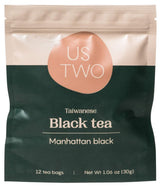 Taiwanese Black Tea (Manhattan Black) 12 Tea Sachets (1 tea sachet = 3 servings) High in Caffeine with a Seductive Honey Taste - Us Two Tea
